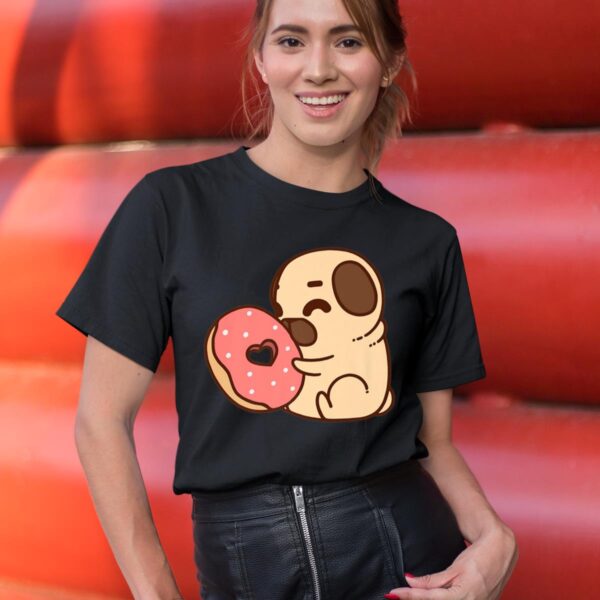 Linocasa– Cute Pug Donut T-Shirt - Image 6