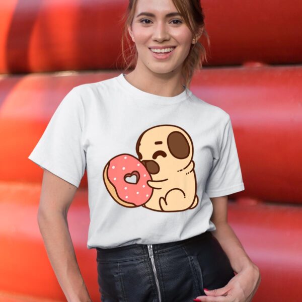 Linocasa– Cute Pug Donut T-Shirt - Image 8