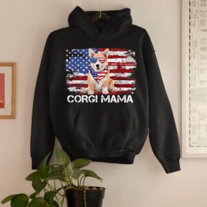 Linocasa– Corgi Mama American USA Flag Hoodie