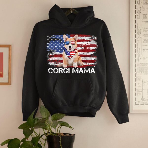 Linocasa– Corgi Mama American USA Flag Hoodie