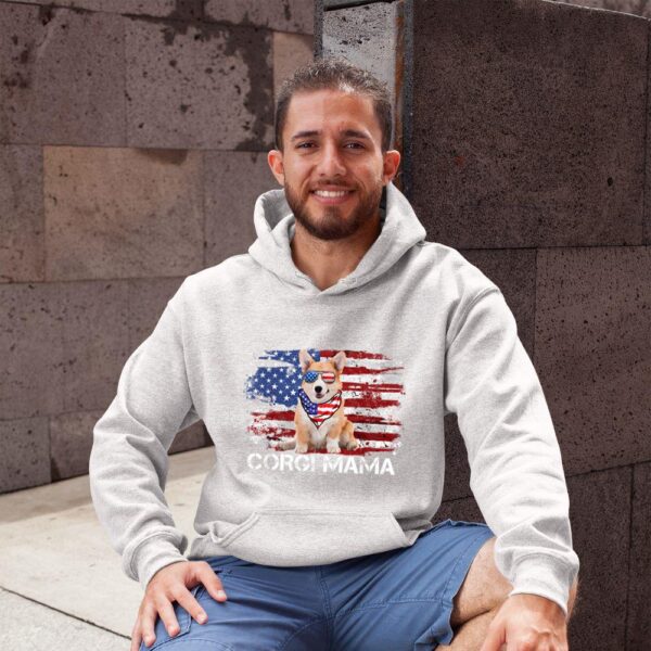 Linocasa– Corgi Mama American USA Flag Hoodie - Image 5
