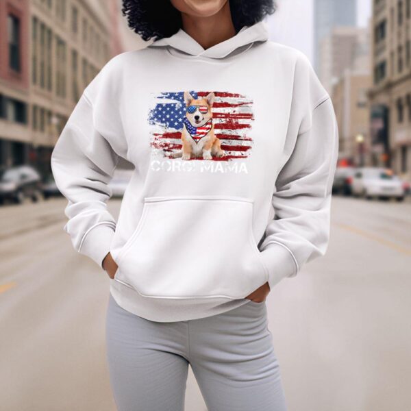 Linocasa– Corgi Mama American USA Flag Hoodie - Image 8