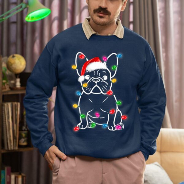 Linocasa– Christmas Lights Dog French Bulldog Sweatshirt - Image 4
