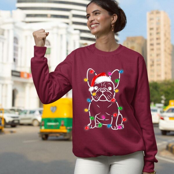 Linocasa– Christmas Lights Dog French Bulldog Sweatshirt - Image 7