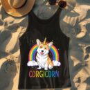Linocasa– Corgicorn Corgi Unicorn Space Galaxy Tank Top