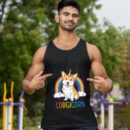 Linocasa– Corgicorn Corgi Unicorn Space Galaxy Tank Top