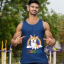 Linocasa– Corgicorn Corgi Unicorn Space Galaxy Tank Top