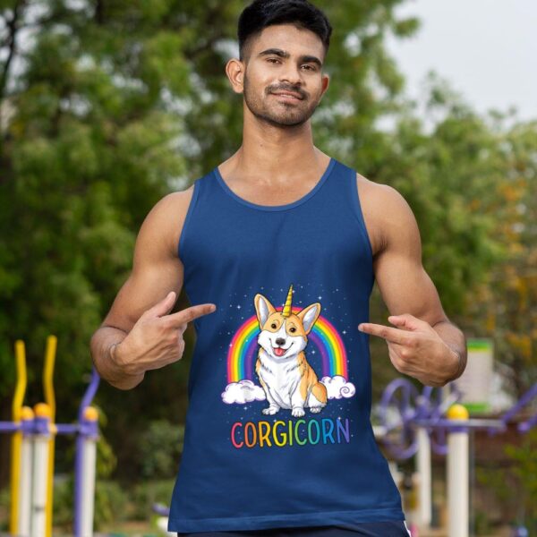Linocasa– Corgicorn Corgi Unicorn Space Galaxy Tank Top - Image 4