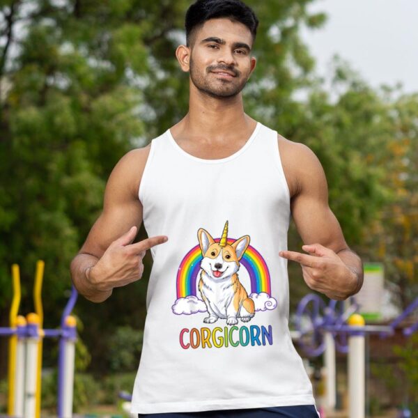 Linocasa– Corgicorn Corgi Unicorn Space Galaxy Tank Top - Image 5