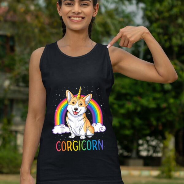 Linocasa– Corgicorn Corgi Unicorn Space Galaxy Tank Top - Image 6