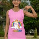 Linocasa– Corgicorn Corgi Unicorn Space Galaxy Tank Top