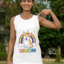 Linocasa– Corgicorn Corgi Unicorn Space Galaxy Tank Top