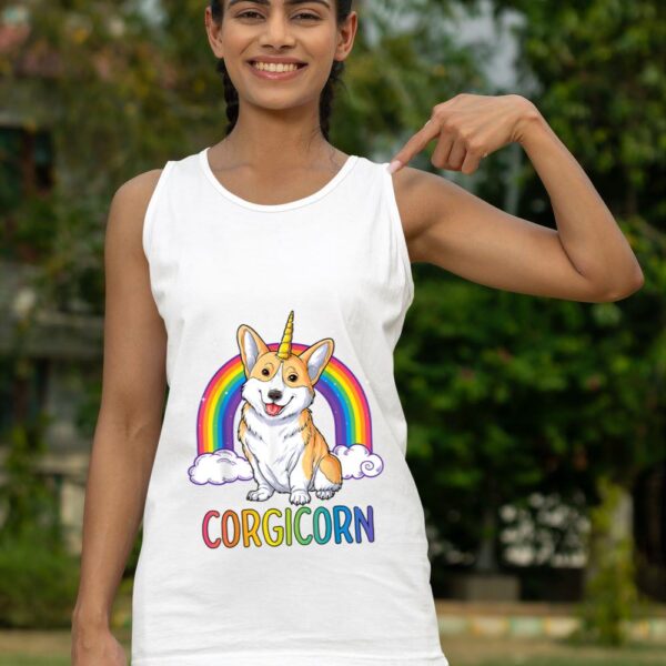 Linocasa– Corgicorn Corgi Unicorn Space Galaxy Tank Top - Image 8