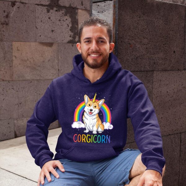 Linocasa– Corgicorn Corgi Unicorn Space Galaxy Hoodie - Image 4