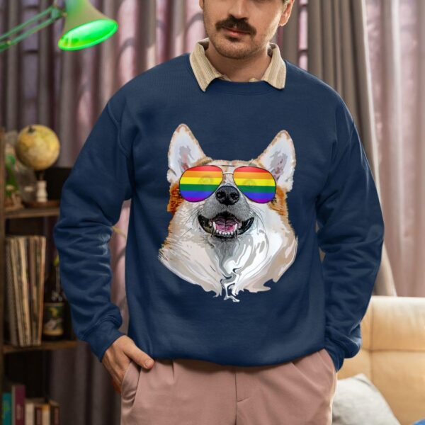 Linocasa– Corgi Dog Rainbow Sunglasses LGBT Pride Sweatshirt - Image 4