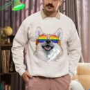 Linocasa– Corgi Dog Rainbow Sunglasses LGBT Pride Sweatshirt