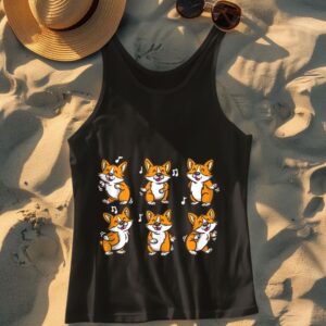 Linocasa– Cute Floss Dancing Corgi Puppies Dog Tank Top