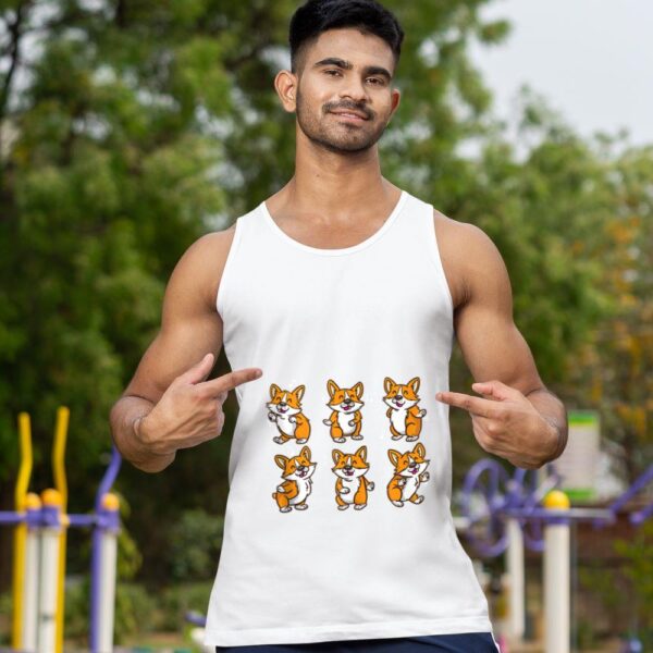Linocasa– Cute Floss Dancing Corgi Puppies Dog Tank Top - Image 5