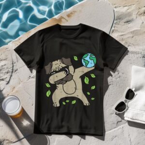 Linocasa– Earth Day Dabbing Pug T-Shirt