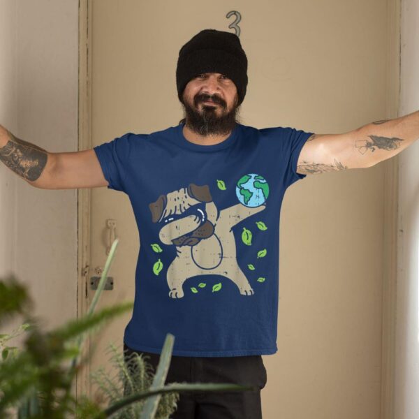 Linocasa– Earth Day Dabbing Pug T-Shirt - Image 4