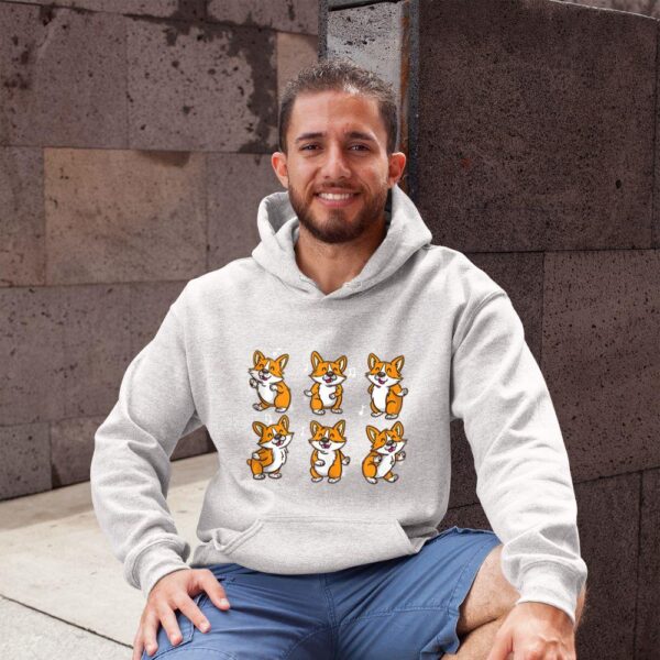 Linocasa– Cute Floss Dancing Corgi Puppies Dog Hoodie - Image 5