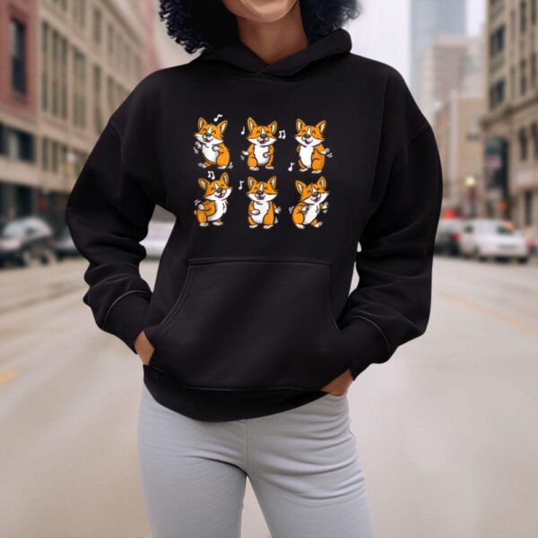 Linocasa– Cute Floss Dancing Corgi Puppies Dog Hoodie - Image 6