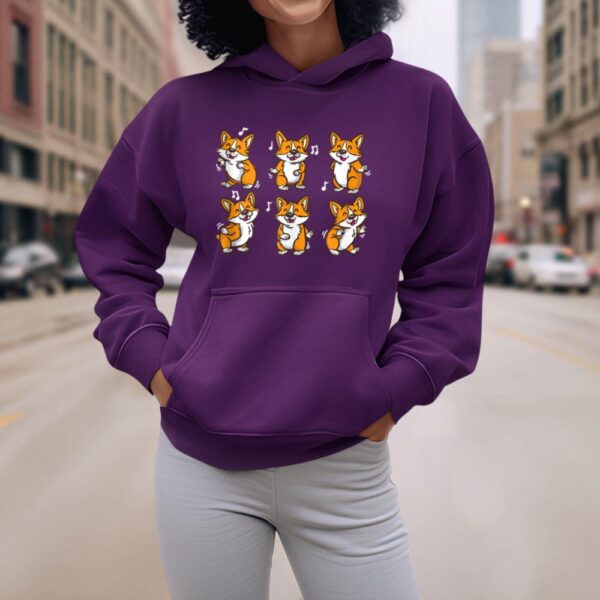 Linocasa– Cute Floss Dancing Corgi Puppies Dog Hoodie - Image 7