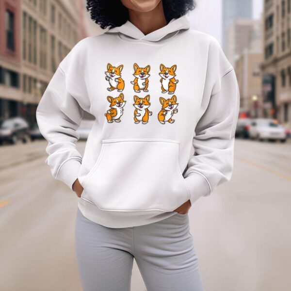 Linocasa– Cute Floss Dancing Corgi Puppies Dog Hoodie - Image 8