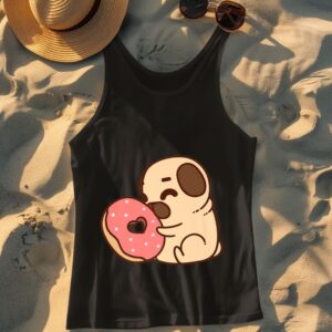 Linocasa– Cute Pug Donut Tank Top
