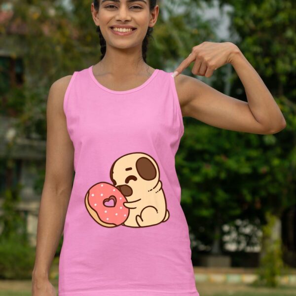 Linocasa– Cute Pug Donut Tank Top - Image 7