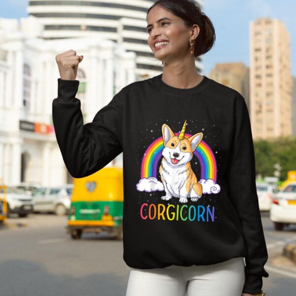 Linocasa– Corgicorn Corgi Unicorn Space Galaxy Sweatshirt - Image 6
