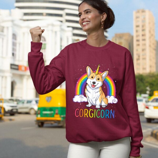 Linocasa– Corgicorn Corgi Unicorn Space Galaxy Sweatshirt - Image 7