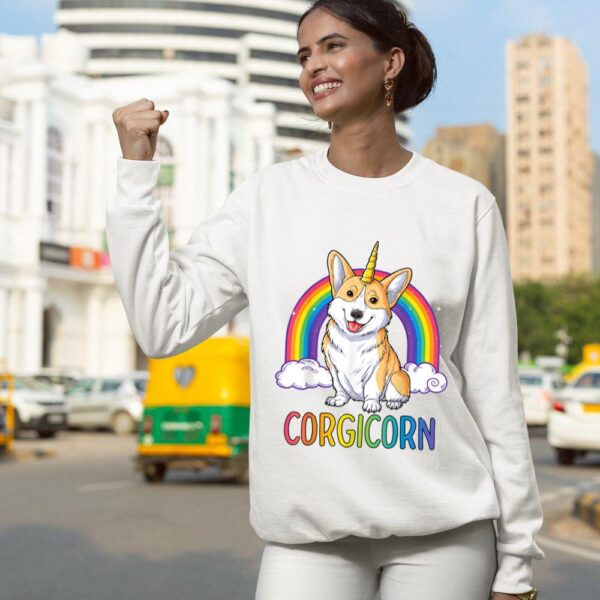Linocasa– Corgicorn Corgi Unicorn Space Galaxy Sweatshirt - Image 8