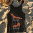 Linocasa– Dachshund Weiner Dog Yoga Inhale Exhale Tank Top