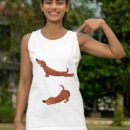 Linocasa– Dachshund Weiner Dog Yoga Inhale Exhale Tank Top