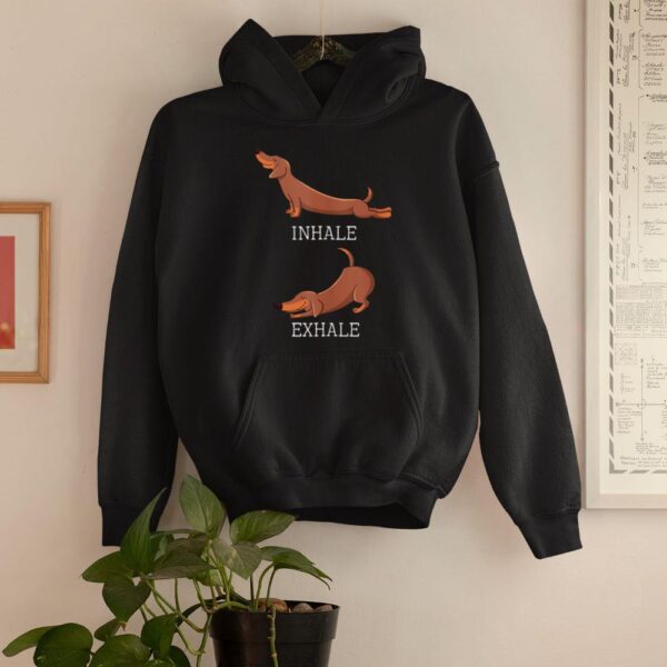 Linocasa– Dachshund Weiner Dog Yoga Inhale Exhale Hoodie