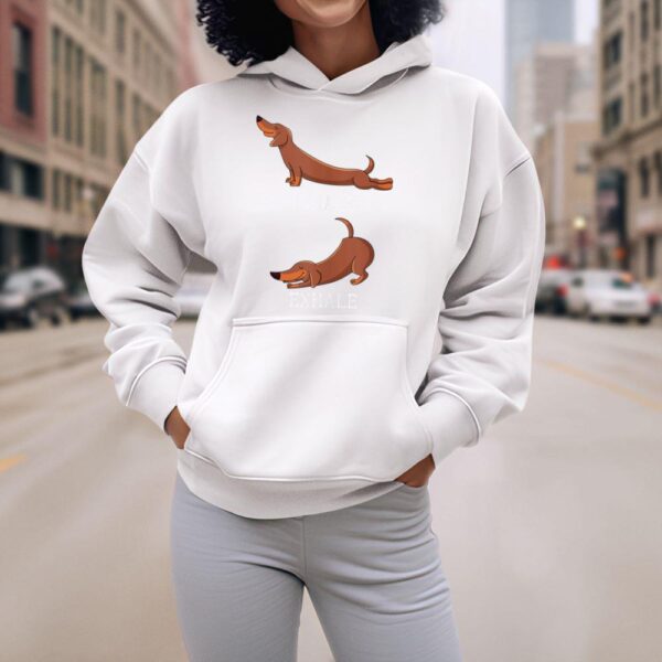 Linocasa– Dachshund Weiner Dog Yoga Inhale Exhale Hoodie - Image 8