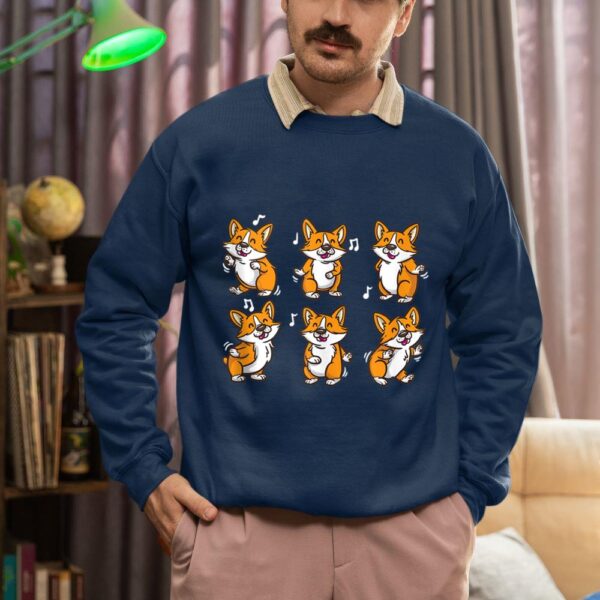 Linocasa– Cute Floss Dancing Corgi Puppies Dog Sweatshirt - Image 4