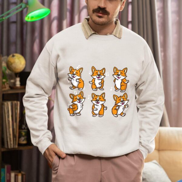 Linocasa– Cute Floss Dancing Corgi Puppies Dog Sweatshirt - Image 5