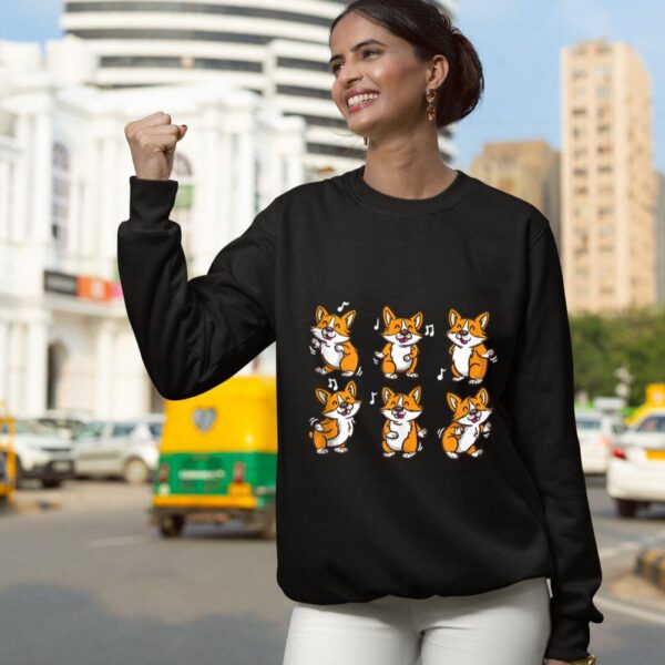 Linocasa– Cute Floss Dancing Corgi Puppies Dog Sweatshirt - Image 6