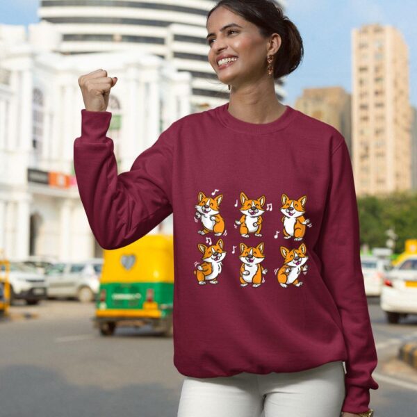 Linocasa– Cute Floss Dancing Corgi Puppies Dog Sweatshirt - Image 7
