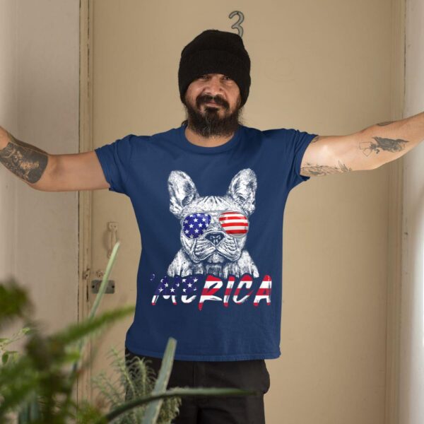 Linocasa– French Bulldog American USA Flag T-Shirt - Image 4