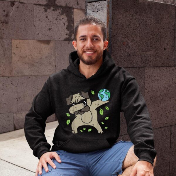Linocasa– Earth Day Dabbing Pug Hoodie - Image 3