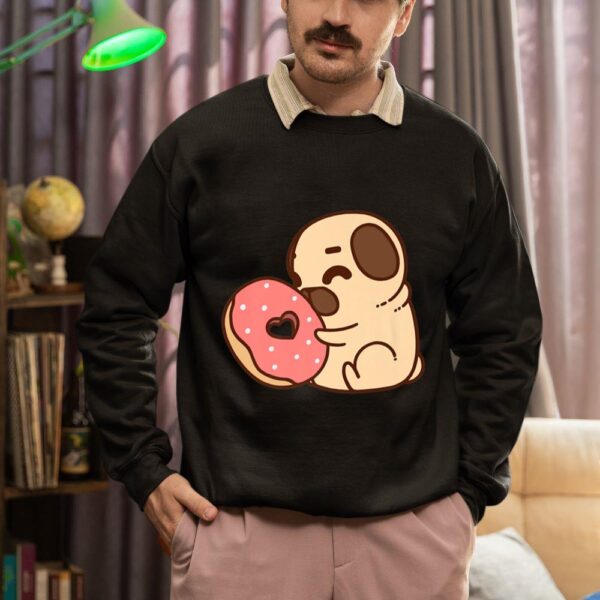 Linocasa– Cute Pug Donut Sweatshirt - Image 3