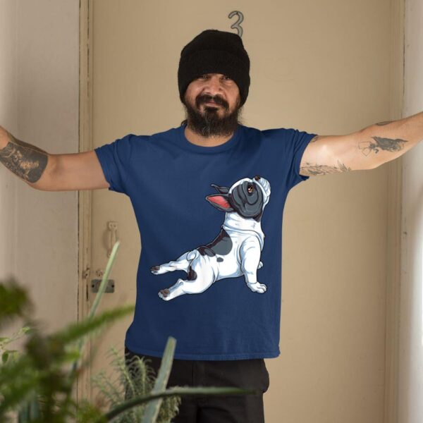 Linocasa– French Bulldog Yoga Namaste T-Shirt - Image 4