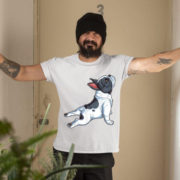 Linocasa– French Bulldog Yoga Namaste T-Shirt - Image 5