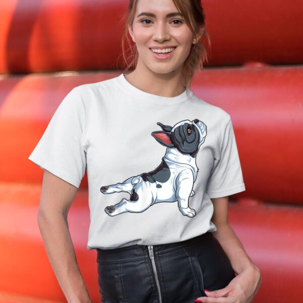 Linocasa– French Bulldog Yoga Namaste T-Shirt - Image 8