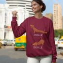 Linocasa– Dachshund Weiner Dog Yoga Inhale Exhale Sweatshirt