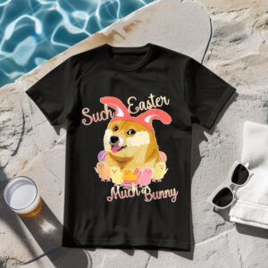 Linocasa– Happy Easter Doge – Shiba Inu Such Easter Much Bunny T-Shirt