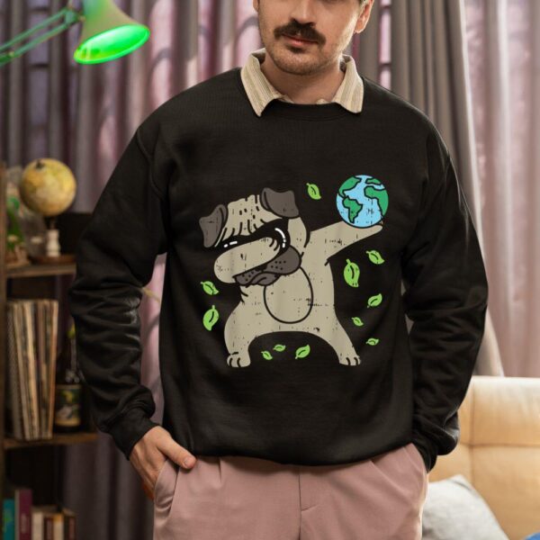 Linocasa– Earth Day Dabbing Pug Sweatshirt - Image 3